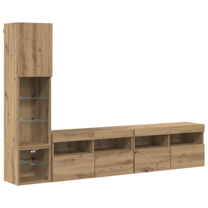 UnitÃƒÂ  TV da Parete 4 pcs Rovere artigianale Legno multistrato