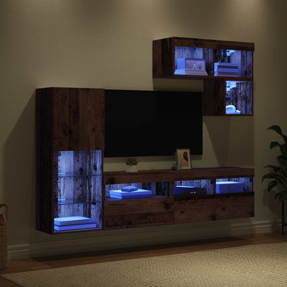 UnitÃƒÂ  per TV a Muro 6 pcs Legno vecchio Legno multistrato