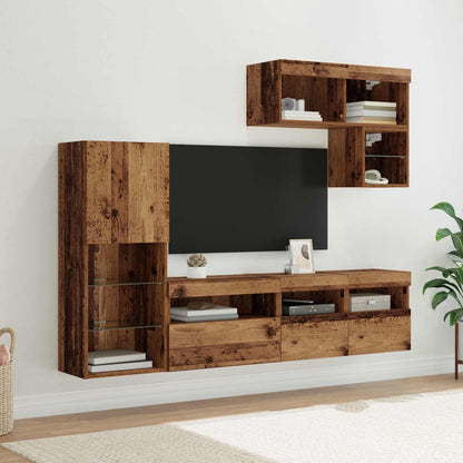 UnitÃƒÂ  per TV a Muro 6 pcs Legno vecchio Legno multistrato