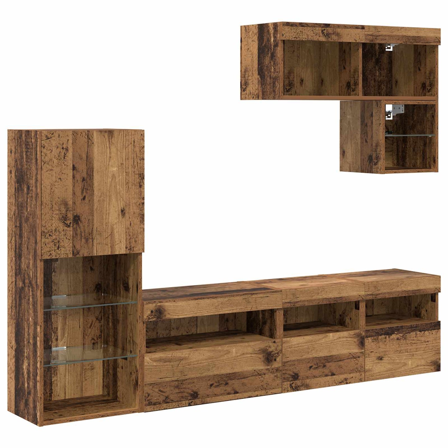 UnitÃƒÂ  per TV a Muro 6 pcs Legno vecchio Legno multistrato