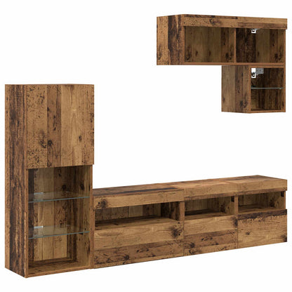 UnitÃƒÂ  per TV a Muro 6 pcs Legno vecchio Legno multistrato