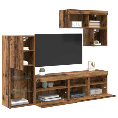 UnitÃƒÂ  per TV a Muro 6 pcs Legno vecchio Legno multistrato