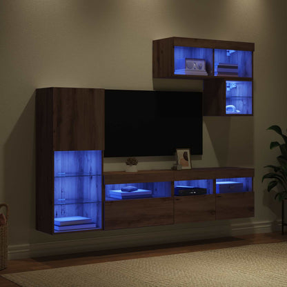 UnitÃƒÂ  per TV a Muro 6 pcs Rovere artigianale Legno multistrato