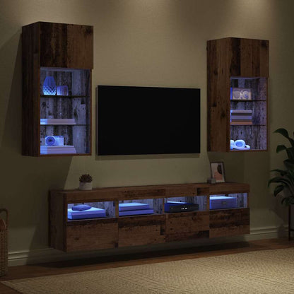 UnitÃƒÂ  a muro per TV con LED 5 pcs Legno vecchio