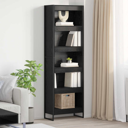 Armadio per Libri 2 pcs Rovere Nero 80 x 30 x 155 cm