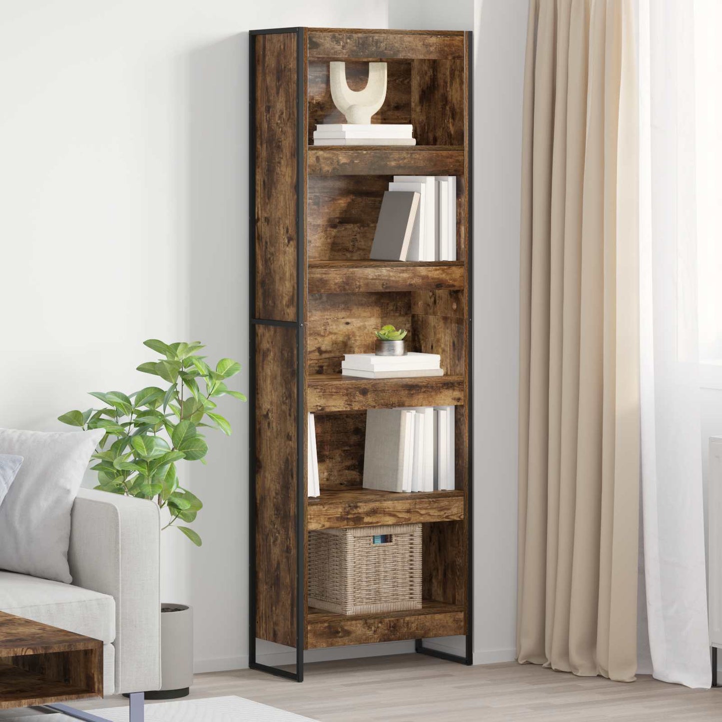 Armadio per Libri 2 pcs Quercia Fumosa 80 x 30 x 155 cm