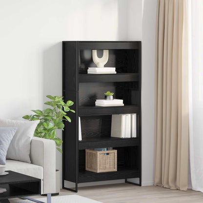 Armadio per Libri 2 pcs Rovere Nero 80 x 30 x 155 cm