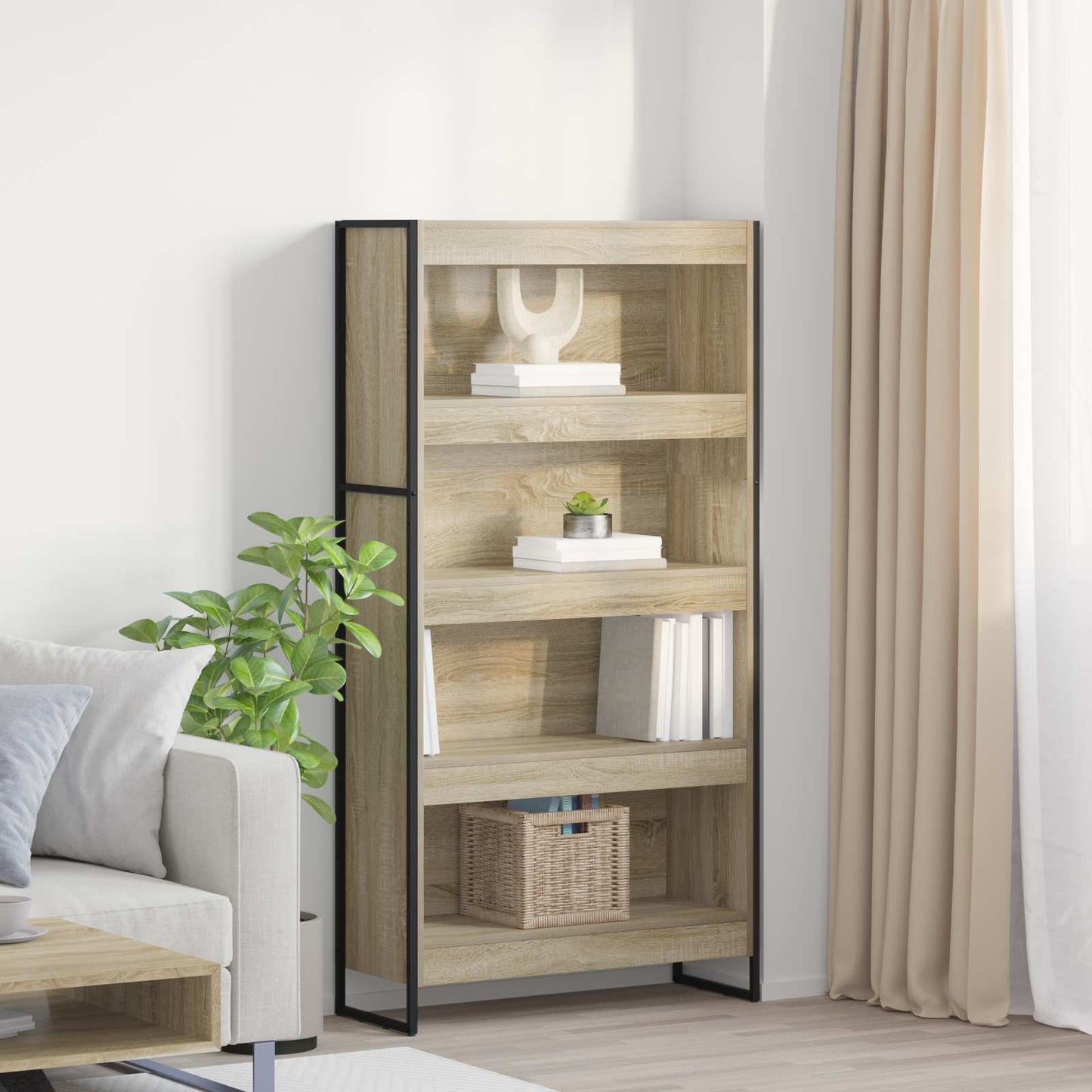 Armadio per Libri 2 pcs Sonoma 80 x 30 x 155 cm
