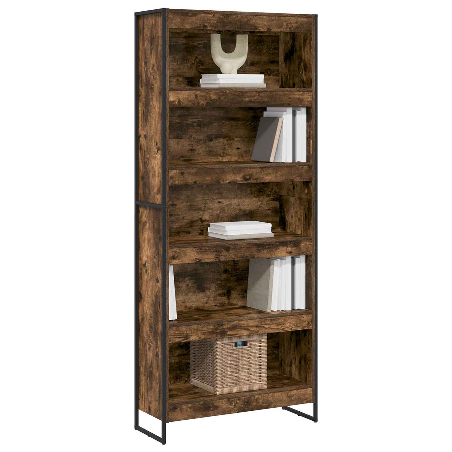 Armadio per Libri 2 pcs Quercia Fumosa 80 x 30 x 155 cm