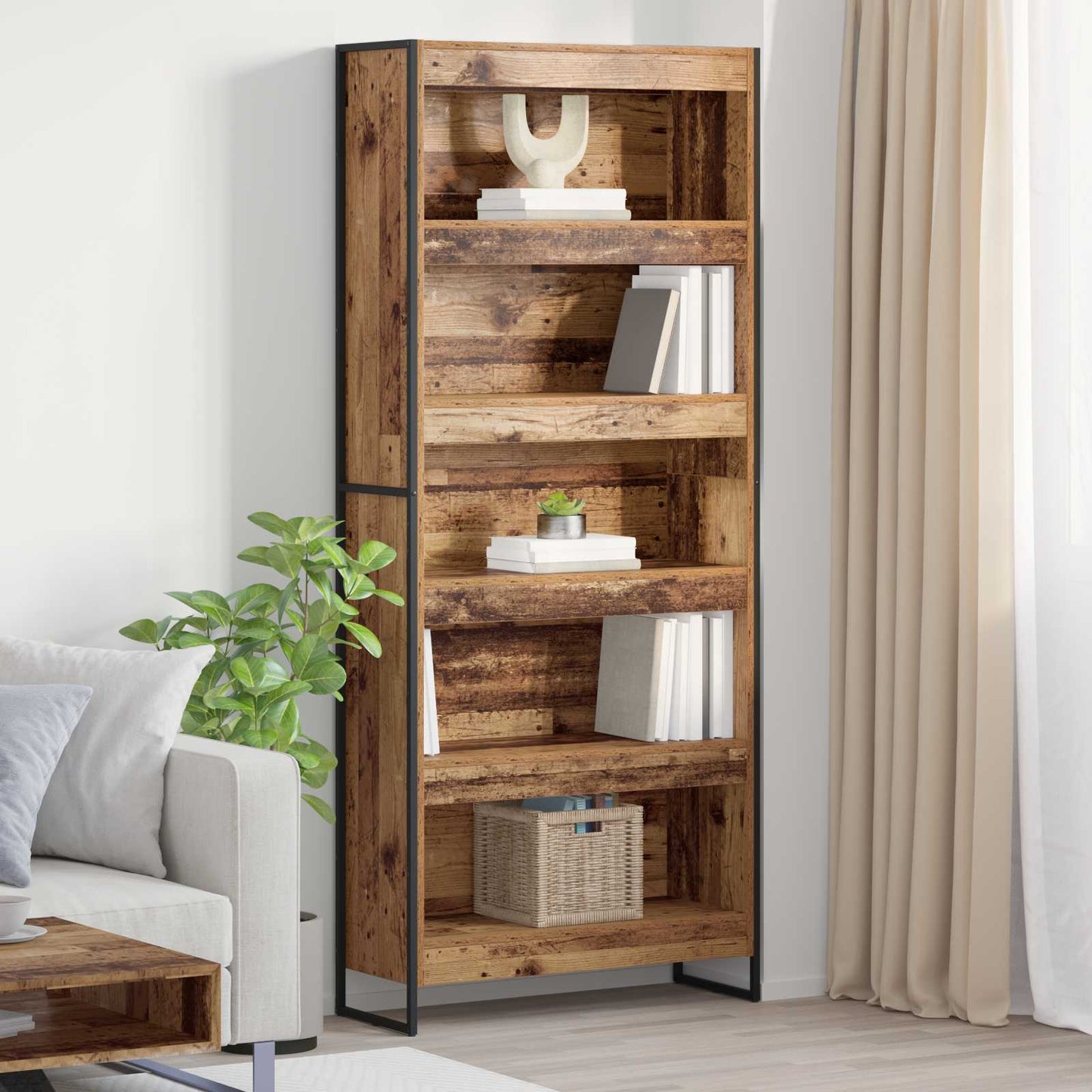 Armadio per Libri 2 pcs Legno vecchio 80 x 30 x 155 cm