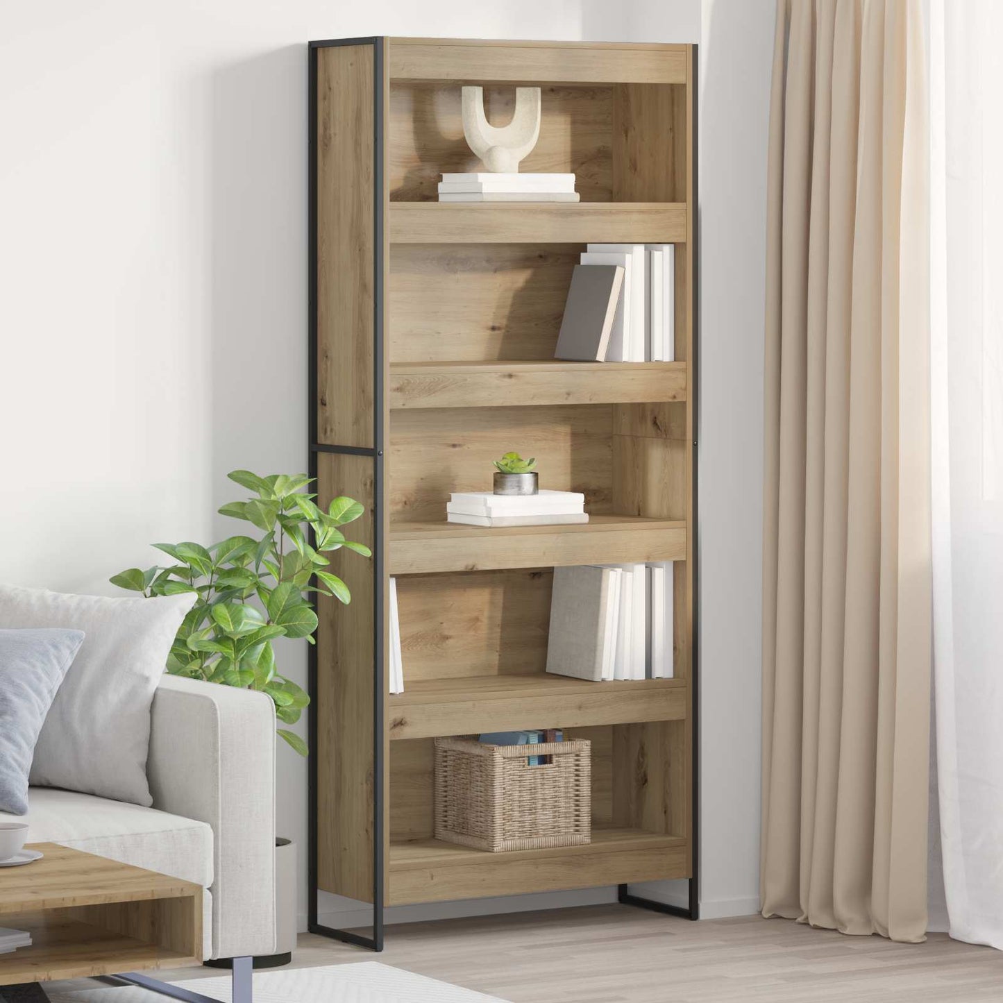 Armadio per Libri 2 pcs Rovere Artigianale 80 x 30 x 155 cm