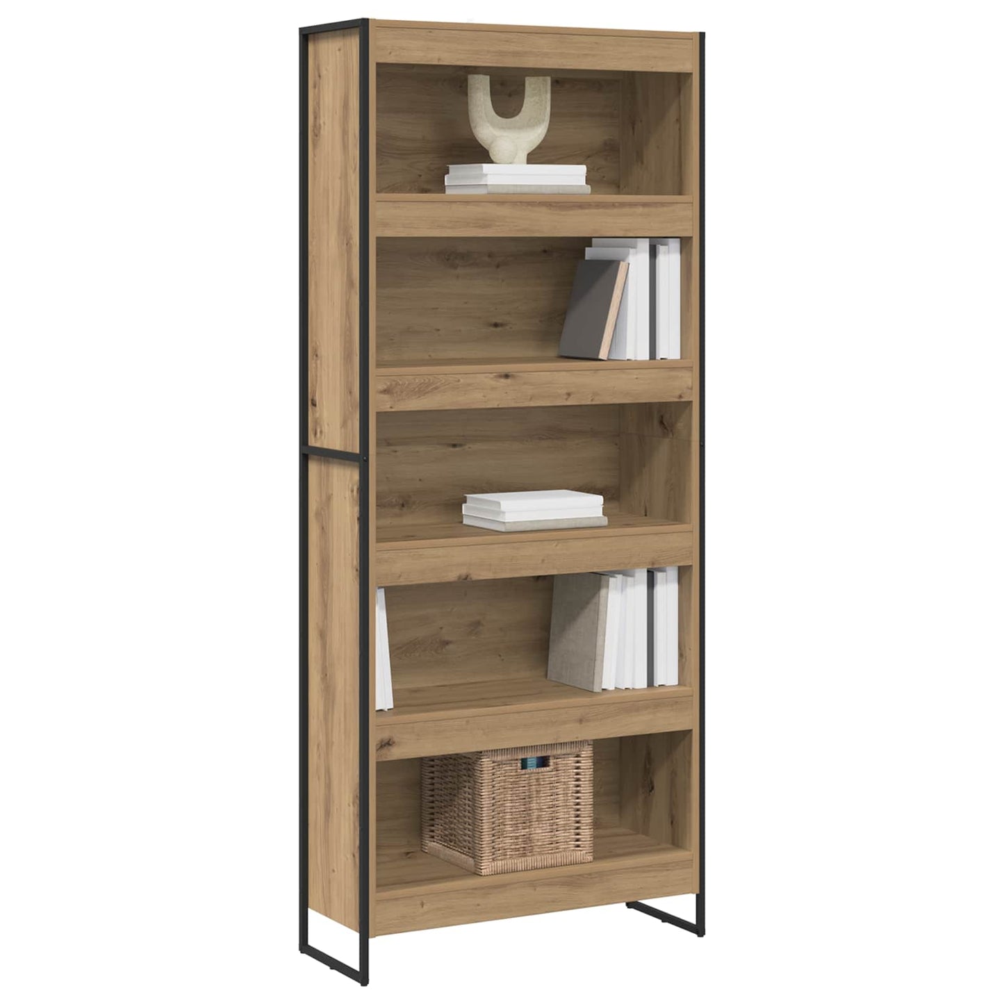 Armadio per Libri 2 pcs Rovere Artigianale 80 x 30 x 155 cm