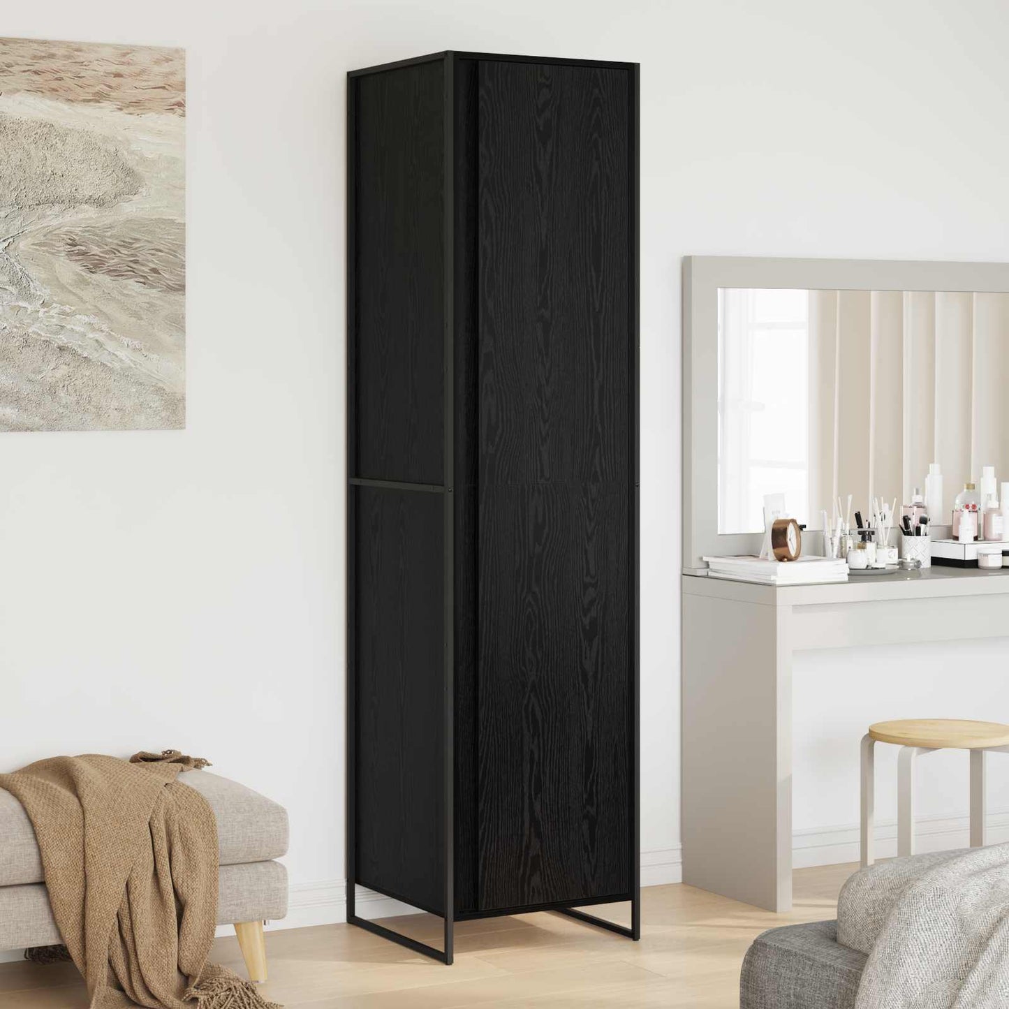 Armadio 2 pcs Rovere Nero 50 x 50 x 200 cm Legno multistrato