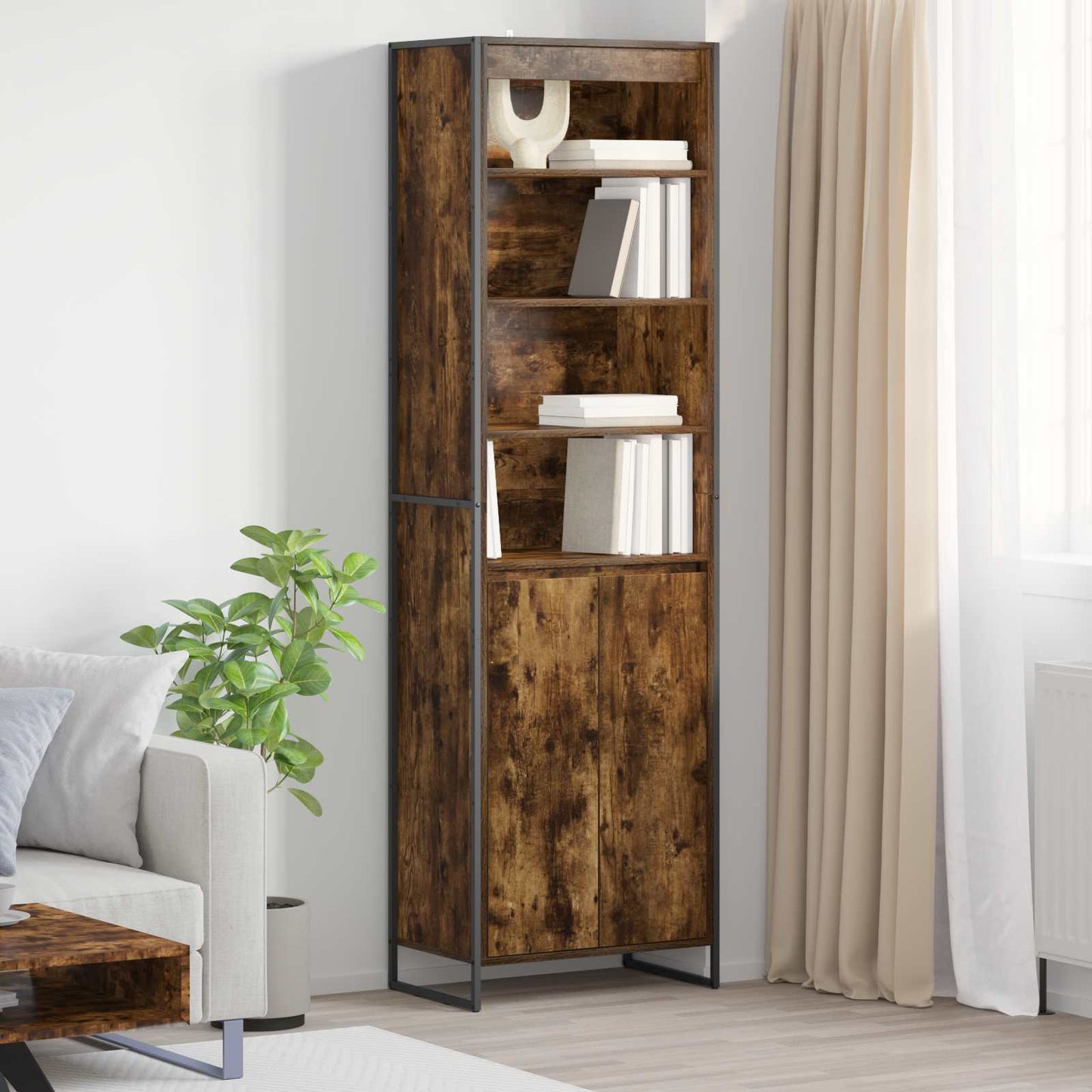 Armadi alti 2 pcs Quercia Fumosa 60 x 36 x 200 cm