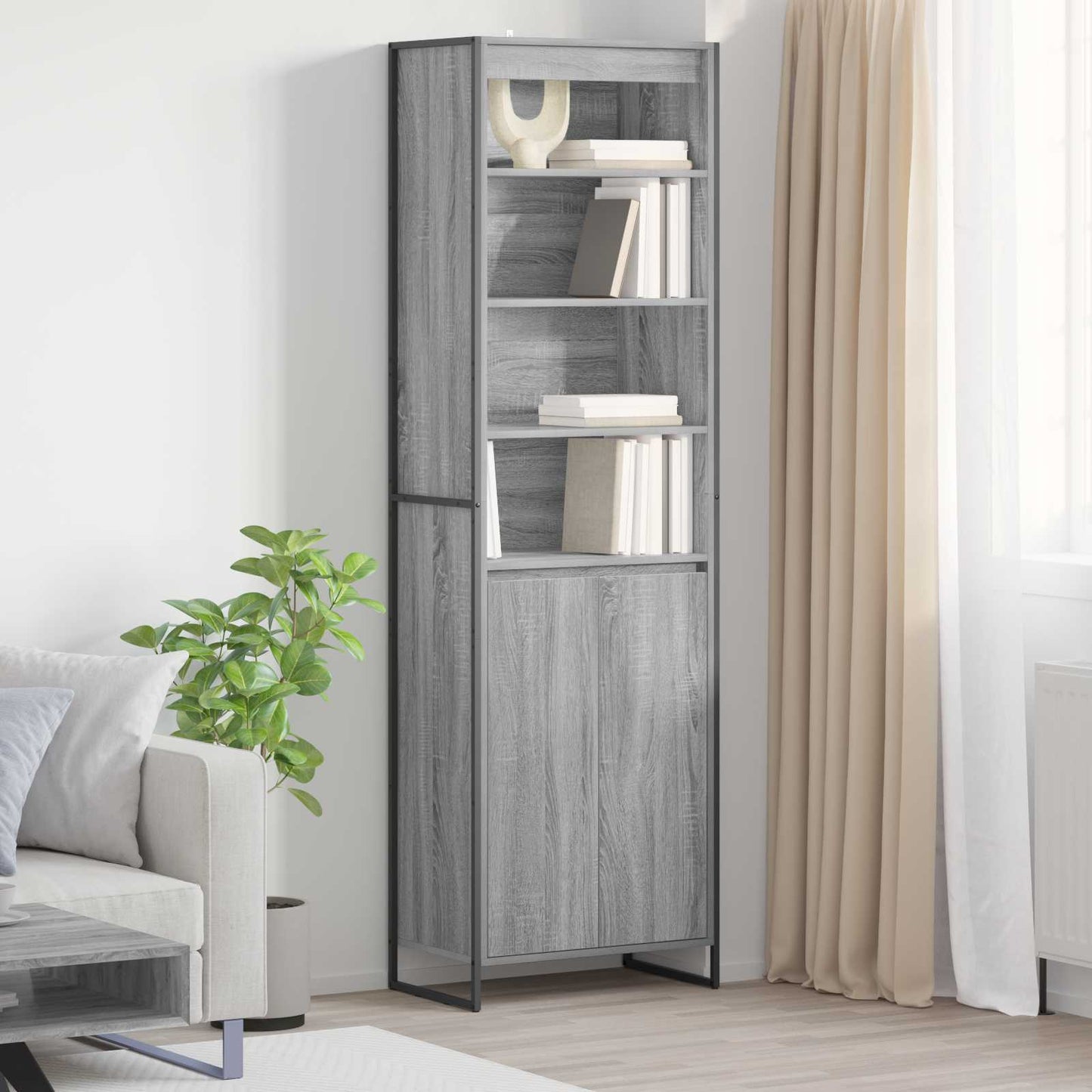 Armadi alti 2 pcs Grigio Sonoma 60 x 36 x 200 cm