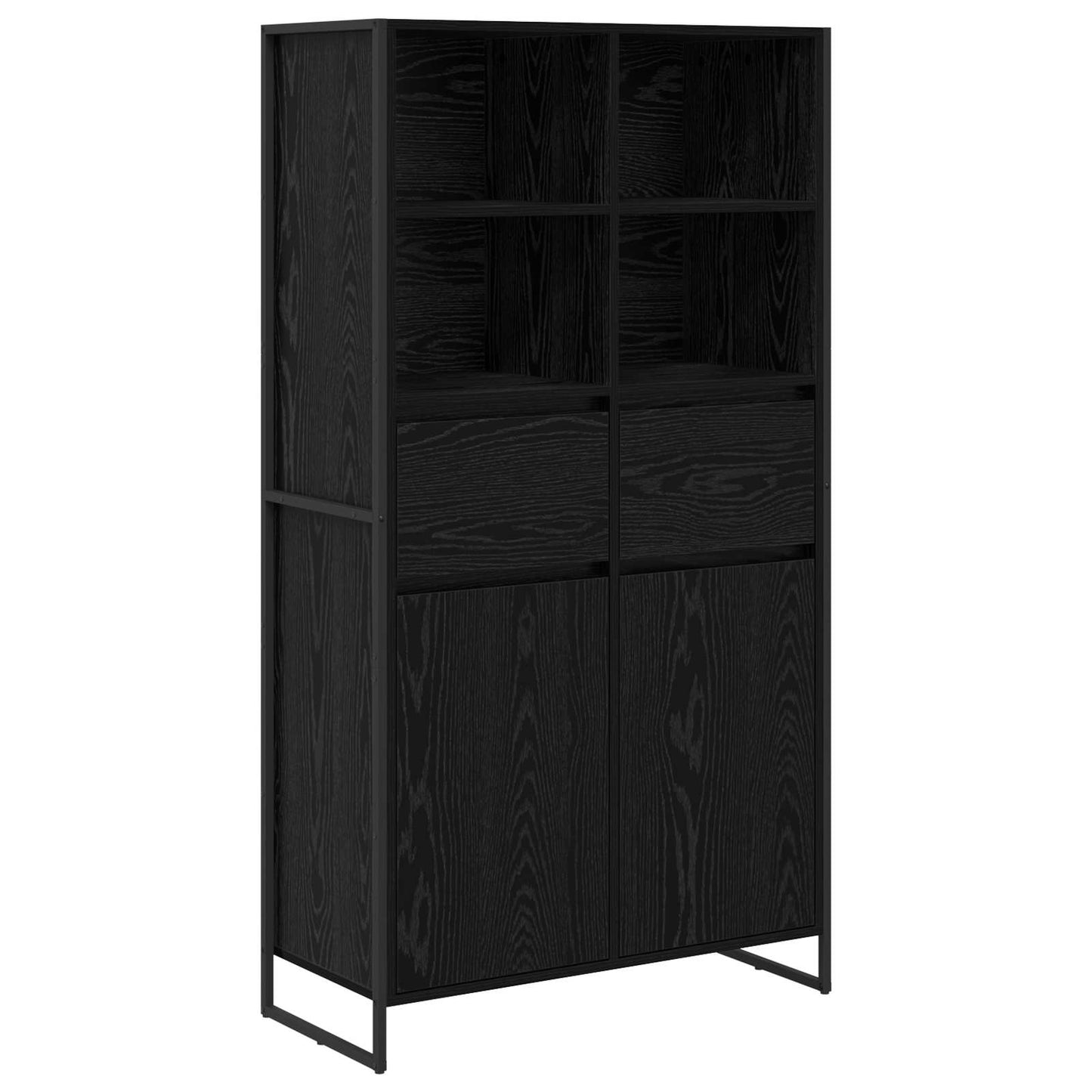 Credenza 2 pcs Rovere Nero 81 x 36 x 150.5 cm Legno multistrato