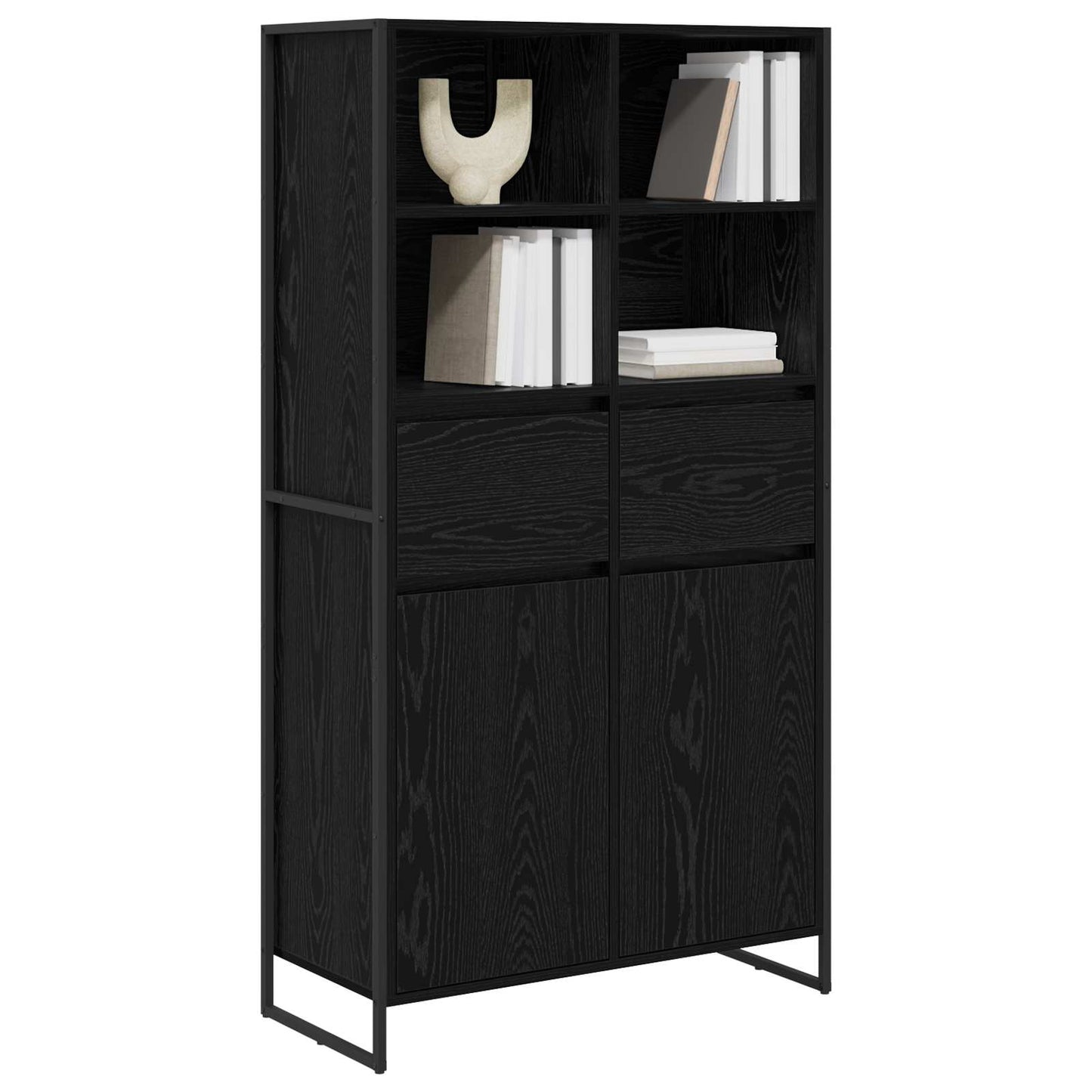Credenza 2 pcs Rovere Nero 81 x 36 x 150.5 cm Legno multistrato