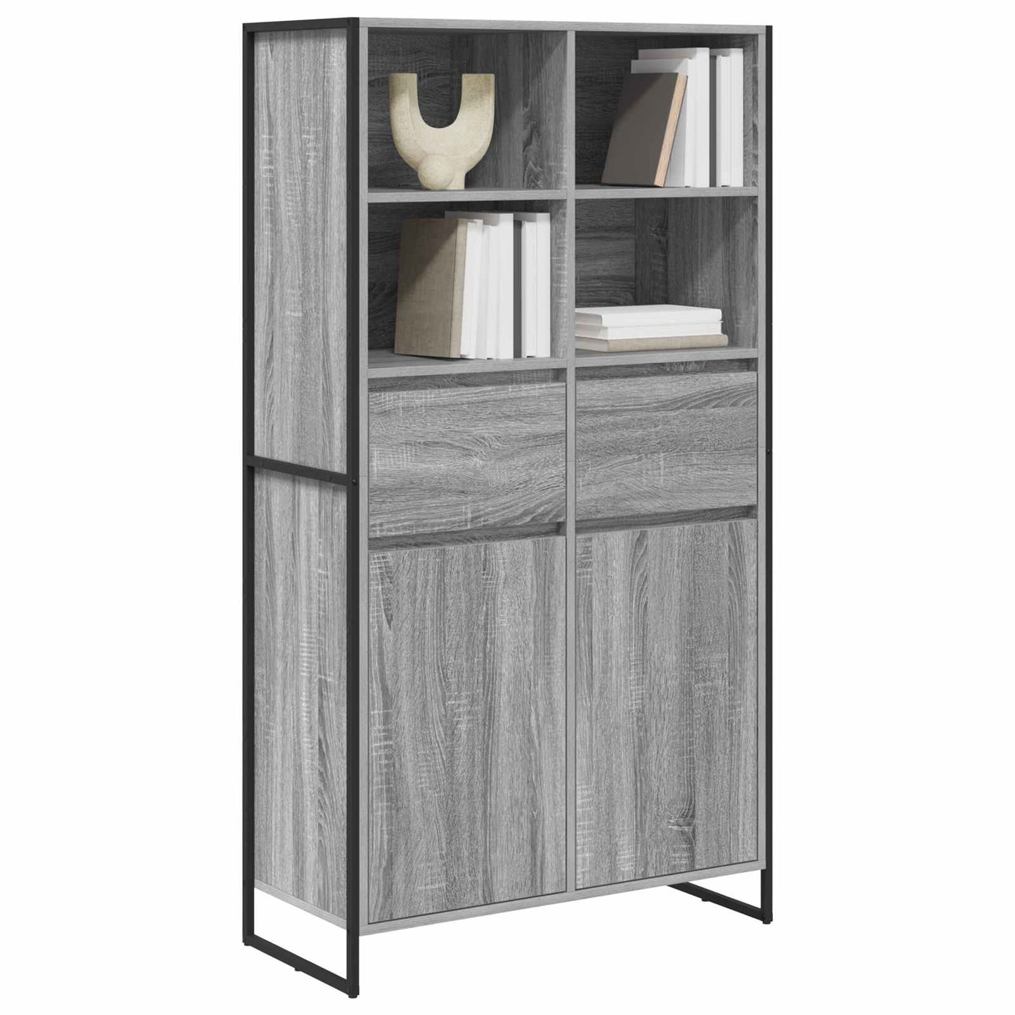 Credenza con cassetto 2 pcs Grigio Sonoma 81 x 36 x 150.5 cm