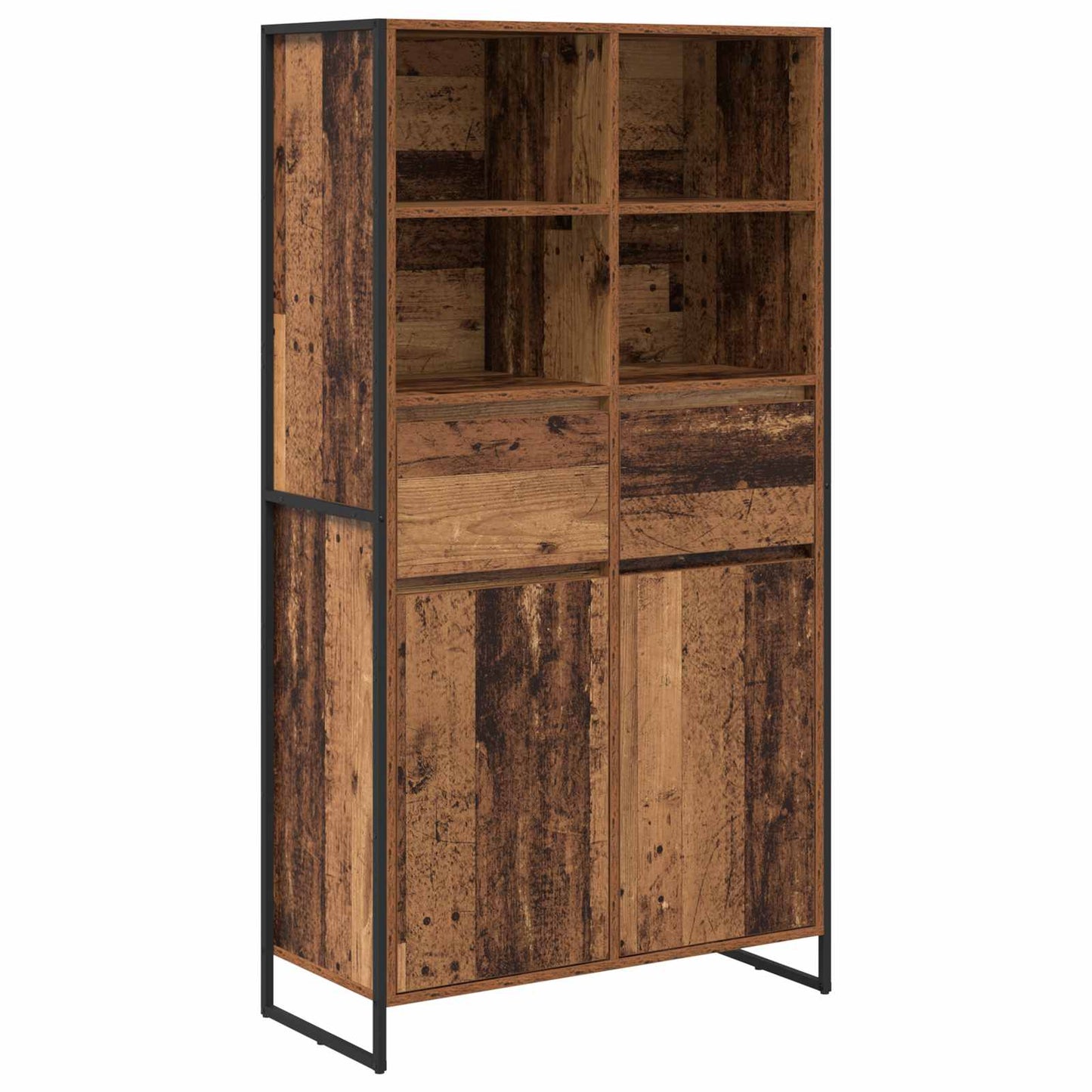 Credenza con cassetto 2 pcs Legno vecchio 81 x 36 x 150.5 cm
