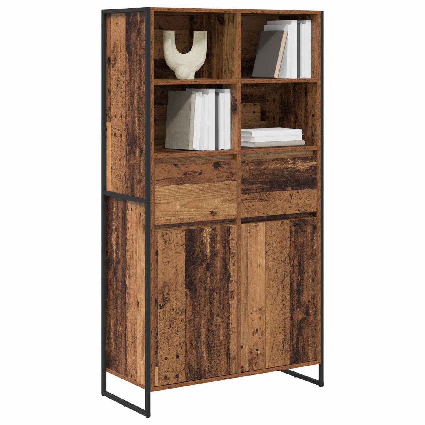Credenza con cassetto 2 pcs Legno vecchio 81 x 36 x 150.5 cm