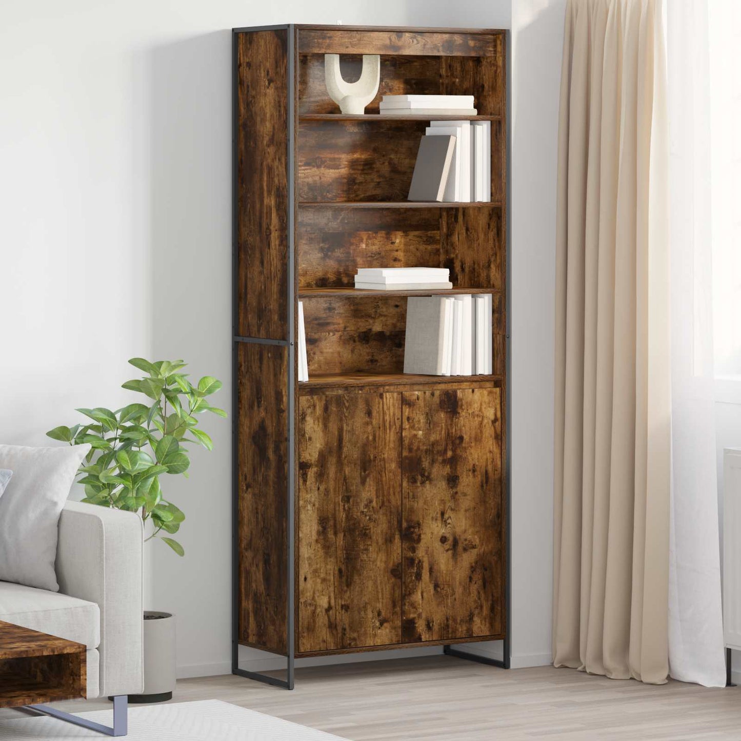 Armadi alti 2 pcs Quercia Fumosa 79 x 36 x 200 cm