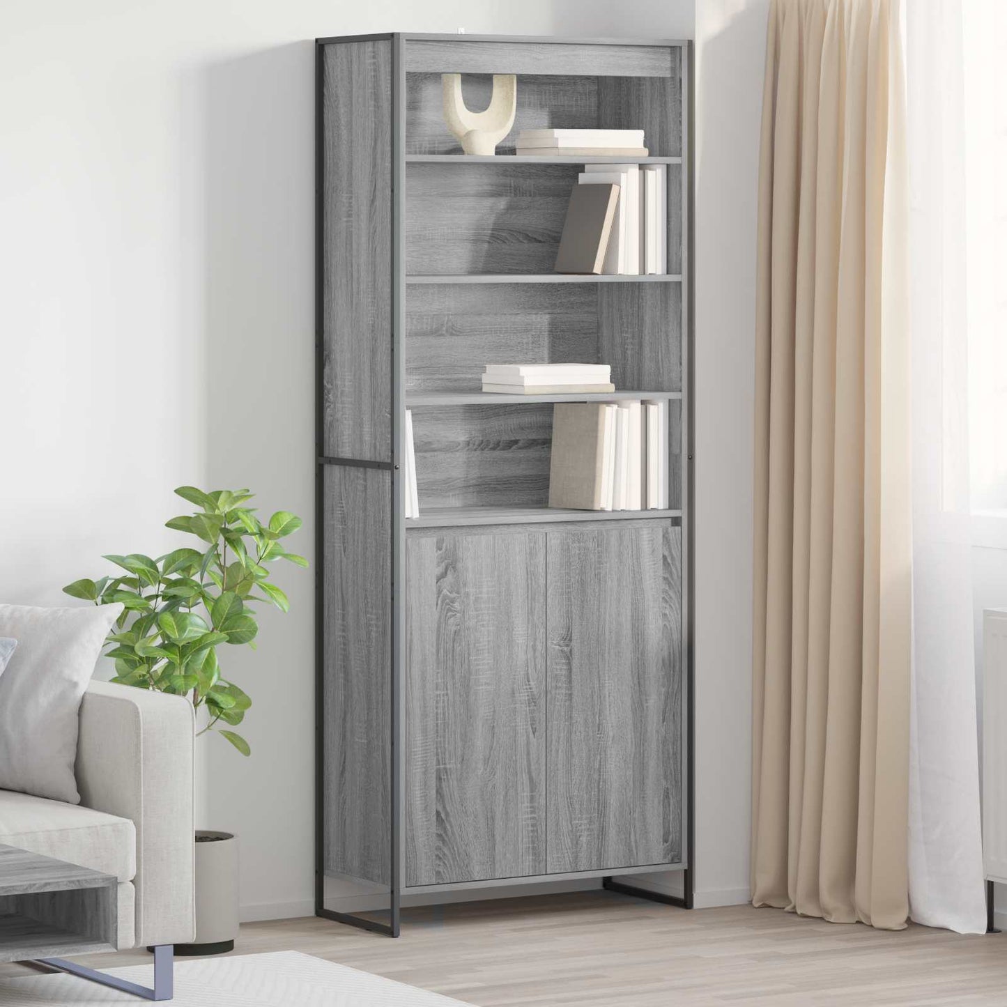 Armadi alti 2 pcs Grigio Sonoma 79 x 36 x 200 cm
