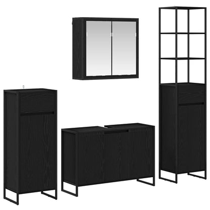 Set di mobili per il bagno Rovere Nero Legno multistrato