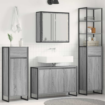 Set di mobili per il bagno Grigio Sonoma Legno multistrato