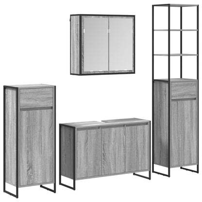 Set di mobili per il bagno Grigio Sonoma Legno multistrato