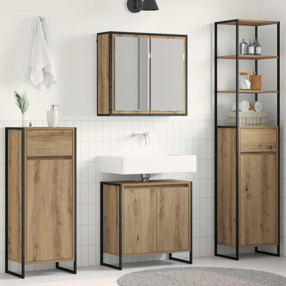 Set di mobili per il bagno Rovere artigianale Legno multistrato