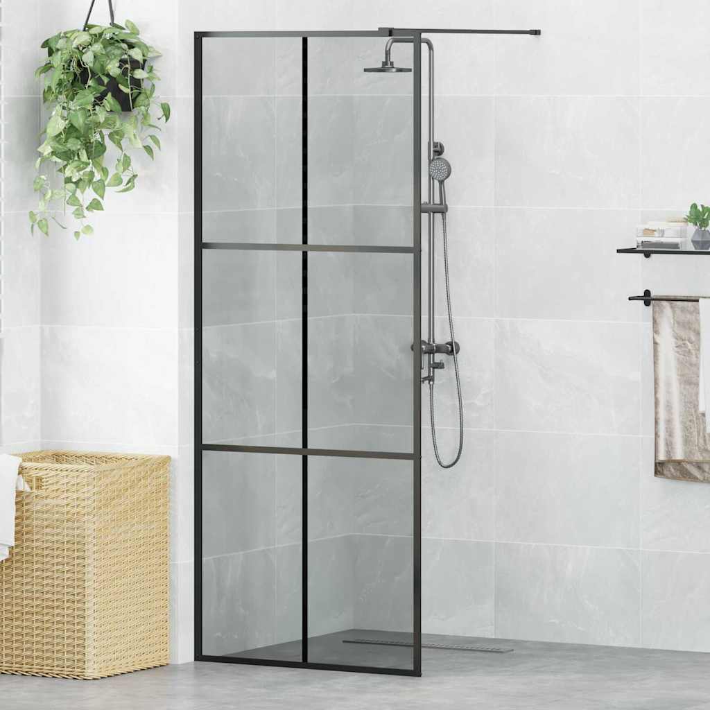 Parete Doccia Walk-in Nero 80 x 195 cm vetro temperato