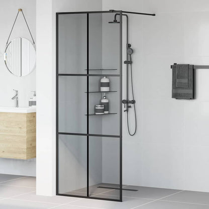 Parete Doccia Walk-in Nero 80 x 195 cm vetro temperato