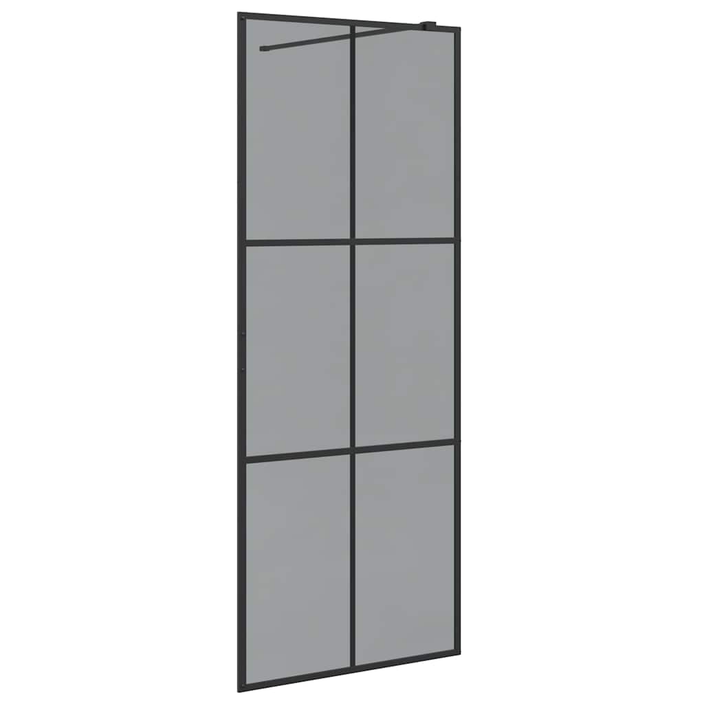 Parete Doccia Walk-in Nero 80 x 195 cm vetro temperato