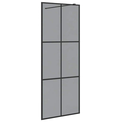 Parete Doccia Walk-in Nero 80 x 195 cm vetro temperato