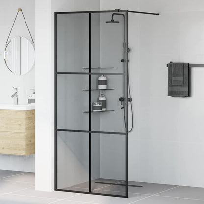 Parete Doccia Walk-in Nero 90 x 195 cm vetro temperato