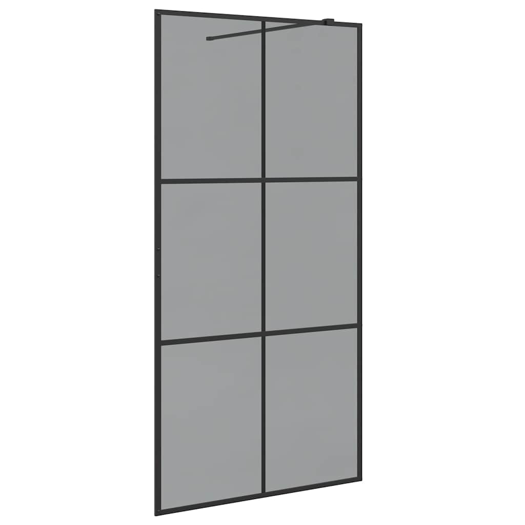 Parete Doccia Walk-in Nero 100 x 195 cm vetro temperato