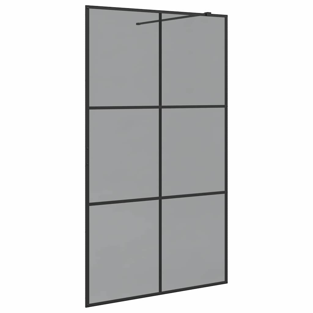 Parete Doccia Walk-in Nero 115 x 195 cm vetro temperato