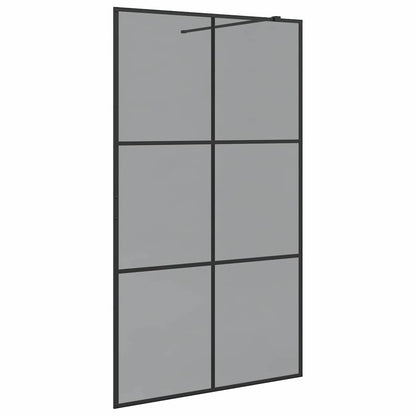 Parete Doccia Walk-in Nero 115 x 195 cm vetro temperato