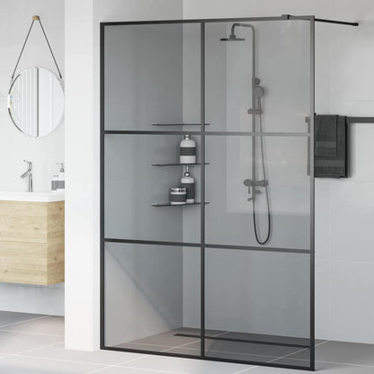 Parete Doccia Walk-in Nero 140 x 195 cm vetro temperato