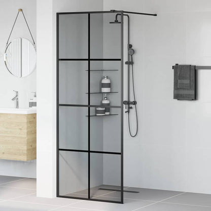 Parete Doccia Walk-in Nero 80 x 195 cm vetro temperato