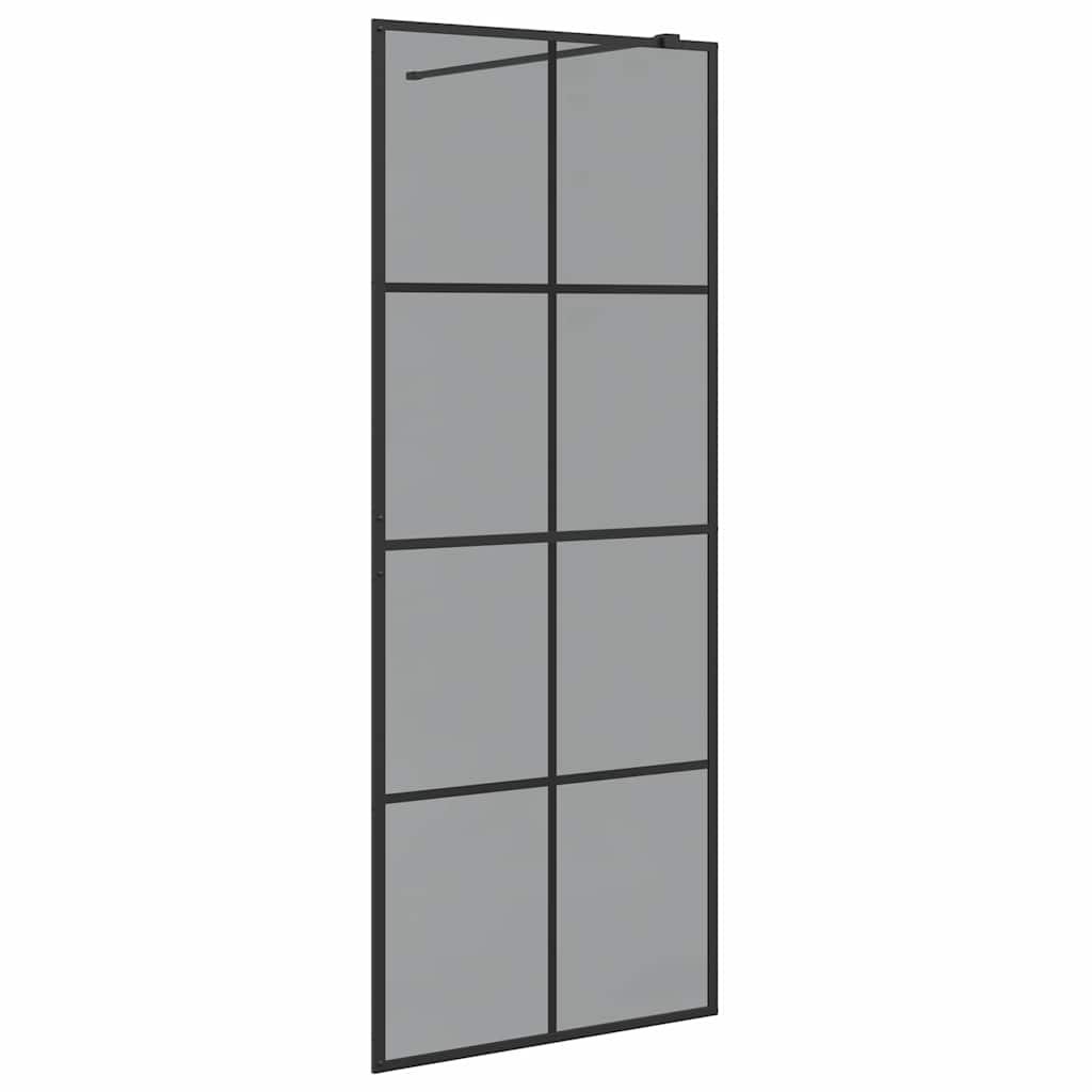 Parete Doccia Walk-in Nero 80 x 195 cm vetro temperato