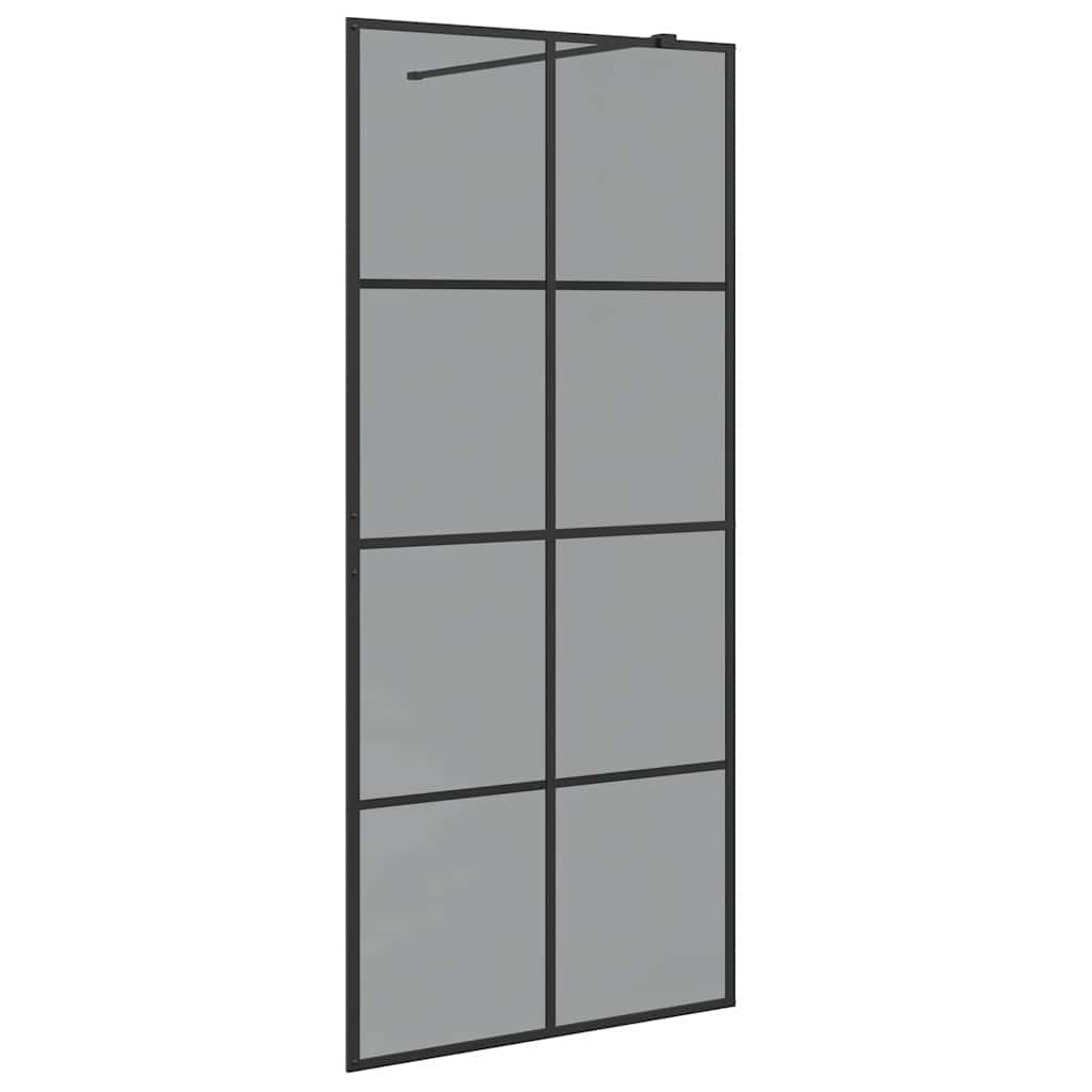 Parete Doccia Walk-in Nero 90 x 195 cm vetro temperato