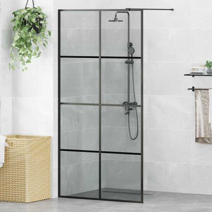 Parete Doccia Walk-in Nero 100 x 195 cm vetro temperato
