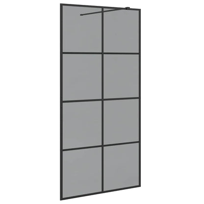 Parete Doccia Walk-in Nero 100 x 195 cm vetro temperato