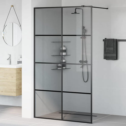 Parete Doccia Walk-in Nero 115 x 195 cm vetro temperato
