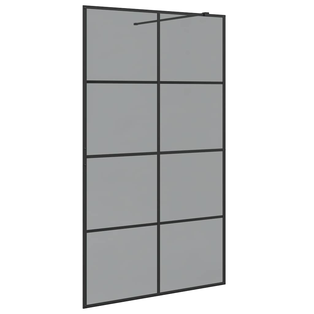 Parete Doccia Walk-in Nero 115 x 195 cm vetro temperato