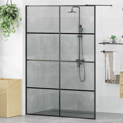 Parete Doccia Walk-in Nero 140 x 195 cm vetro temperato