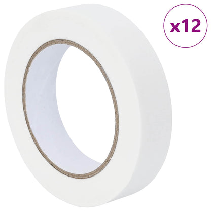 Nastri Adesivi per Pittori 12 pcs Bianco 25mm x 50m Carta
