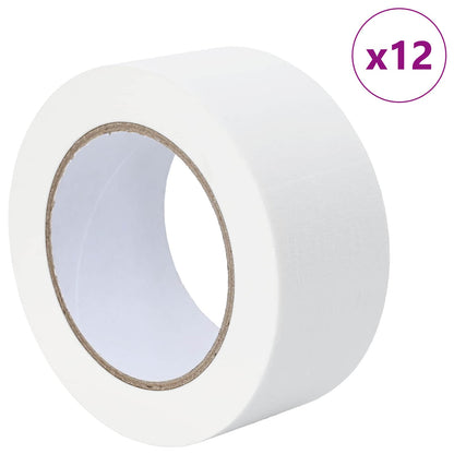 Nastri Adesivi per Pittori 12 pcs Bianco 50mm x 50m Carta