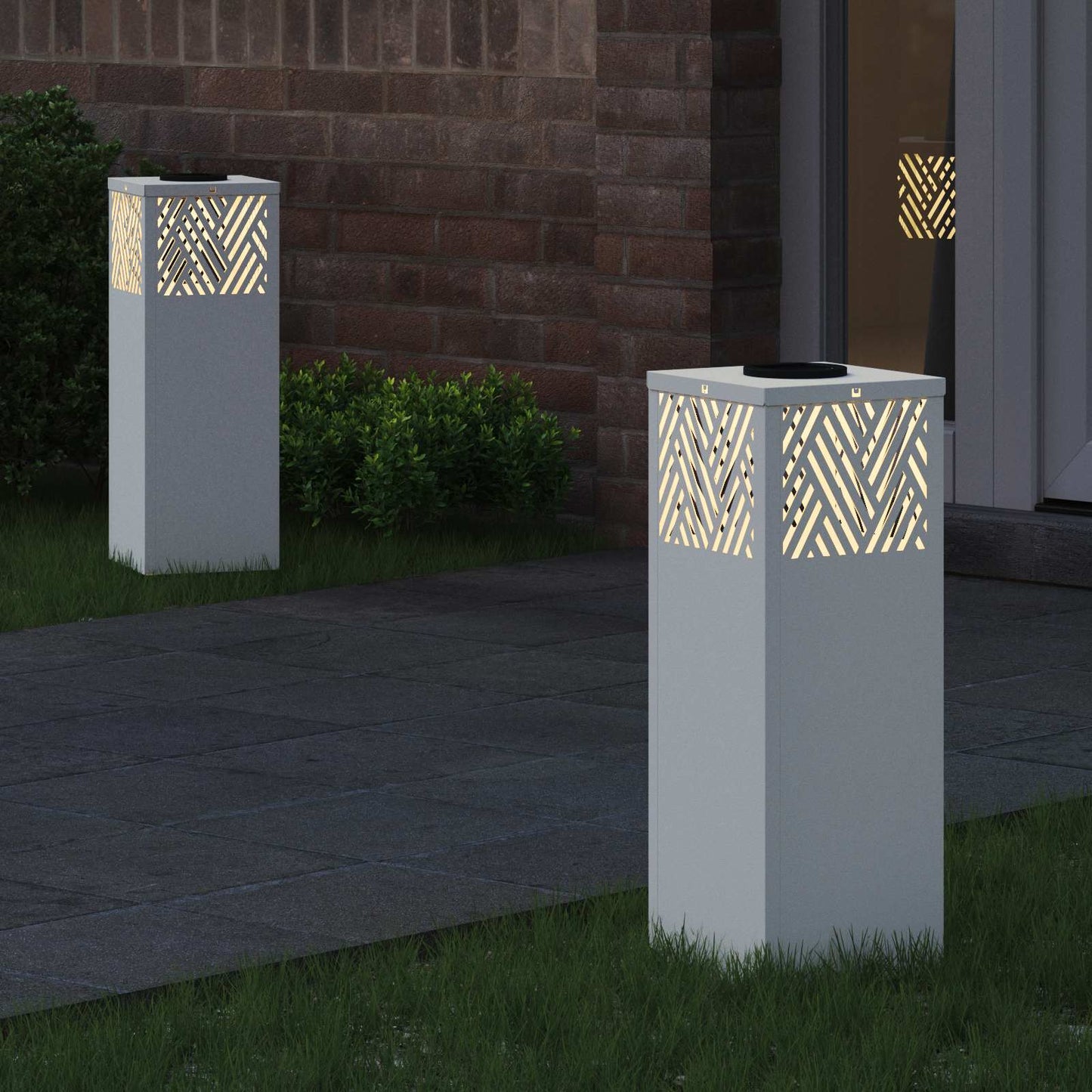 Faro LED solare per sentieri 2 pcs Bianco